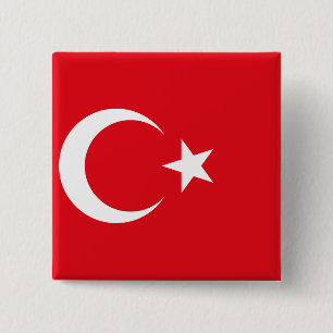 Badge Carré 5 Cm Drapeau de la Turquie