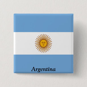 Badge Carré 5 Cm Drapeau de l'Argentine