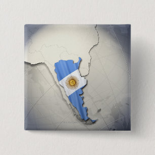 Badge Carré 5 Cm Drapeau de l'Argentine