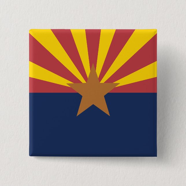 Badge Carré 5 Cm Drapeau de l'Arizona (Devant)