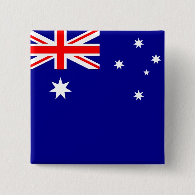 Badge Carré 5 Cm Drapeau de l'Australie (Devant)