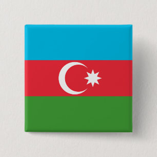 Badge Carré 5 Cm Drapeau de l'Azerbaïdjan
