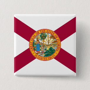 Badge Carré 5 Cm Drapeau de l'État de Floride