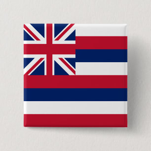 Badge Carré 5 Cm Drapeau de l'État d'Hawaii
