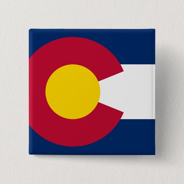 Badge Carré 5 Cm Drapeau de l'État du Colorado (Devant)