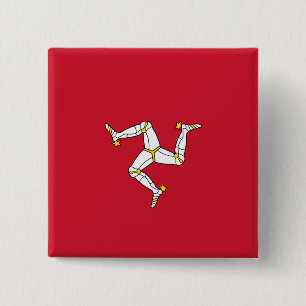Badge Carré 5 Cm Drapeau de l'île de Man