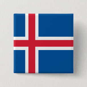 Badge Carré 5 Cm Drapeau de l'Islande