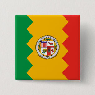 Badge Carré 5 Cm Drapeau de Los Angeles (Californie, USA)