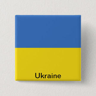 Badge Carré 5 Cm Drapeau de l'Ukraine