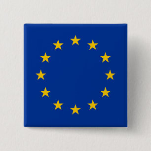 Badge Carré 5 Cm Drapeau de l'Union européenne (UE) (Europe)