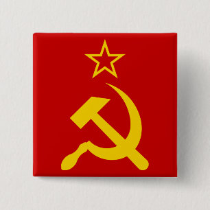 Badge Carré 5 Cm Drapeau de l'URSS - Drapeau de l'Union soviétique
