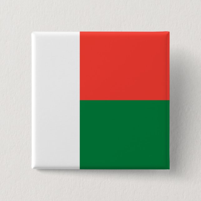 Badge Carré 5 Cm Drapeau de Madagascar (Devant)
