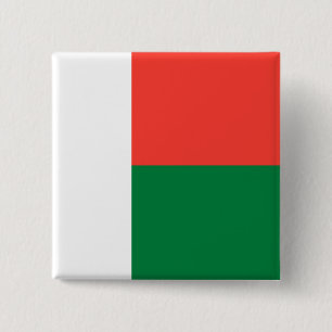 Badge Carré 5 Cm Drapeau de Madagascar