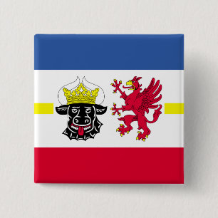 Badge Carré 5 Cm Drapeau de Mecklembourg-Poméranie-Occidentale Pinb