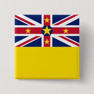Badge Carré 5 Cm Drapeau de Niue