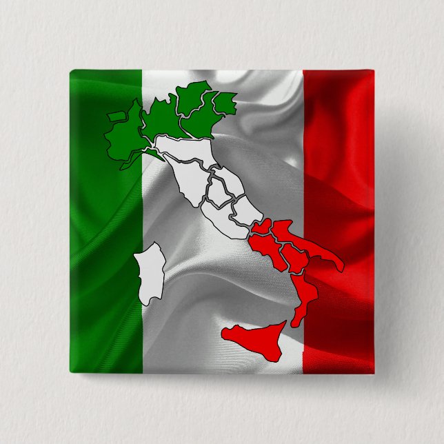 Badge Carré 5 Cm Drapeau de ondulation italien (Devant)