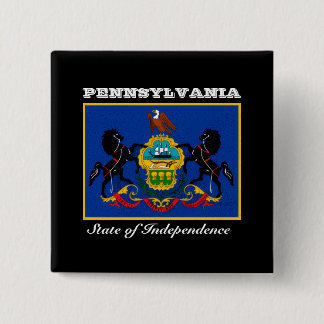 Badge Carré 5 Cm Drapeau de Pennsylvanie