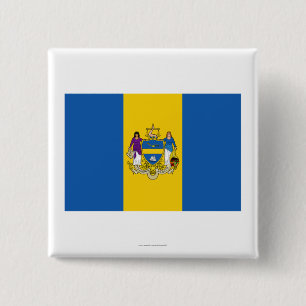 Badge Carré 5 Cm Drapeau de Philadelphie