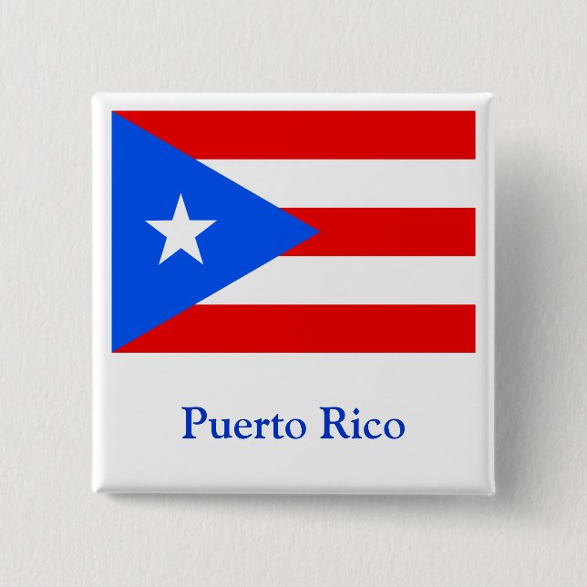 Badge Carré 5 Cm Drapeau de Porto Rico (Devant)