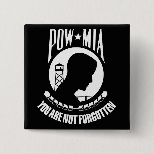 Badge Carré 5 Cm Drapeau de POW-MIA