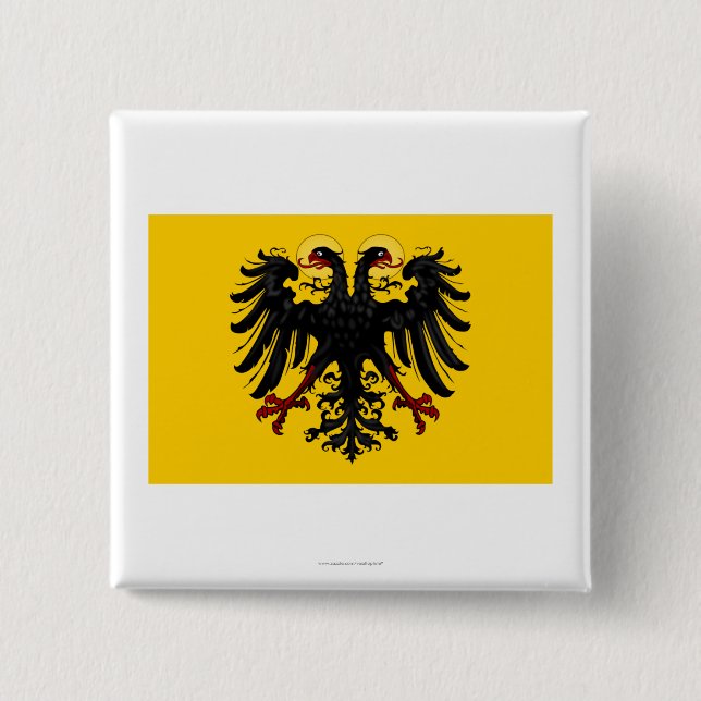Badge Carré 5 Cm Drapeau de Saint Empire Romain (Devant)
