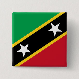 Badge Carré 5 Cm Drapeau de Saint-Kitts-et-Nevis