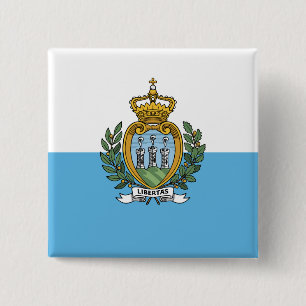 Badge Carré 5 Cm Drapeau de Saint-Marin