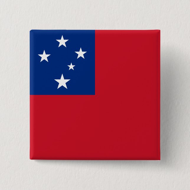 Badge Carré 5 Cm Drapeau de Samoa (Devant)