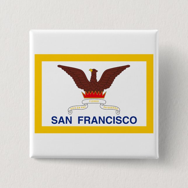 Badge Carré 5 Cm Drapeau de San Francisco (Devant)