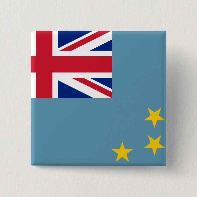 Badge Carré 5 Cm Drapeau de Tuvalu (Tuvaluan) (Devant)