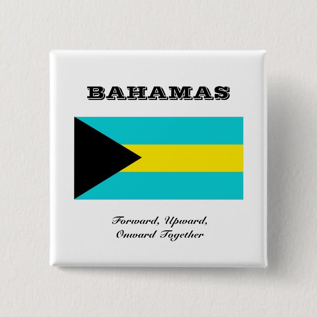 Badge Carré 5 Cm Drapeau des Bahamas (Devant)