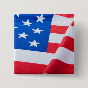 Badge Carré 5 Cm Drapeau des Etats-Unis
