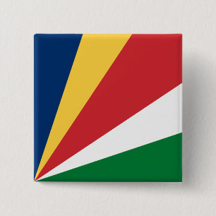 Badge Carré 5 Cm Drapeau des Seychelles