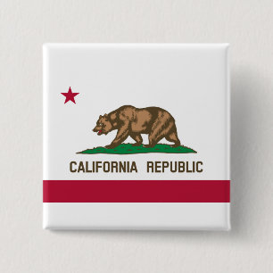 Badge Carré 5 Cm Drapeau d'État de Californie