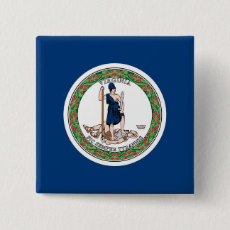 Badge Carré 5 Cm Drapeau d'état de la Virginie