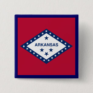 Badge Carré 5 Cm Drapeau d'État de l'Arkansas