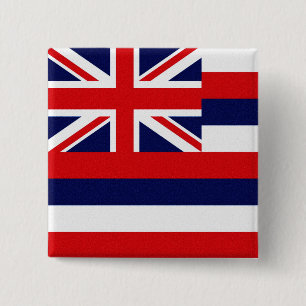 Badge Carré 5 Cm Drapeau d'État d'Hawaii