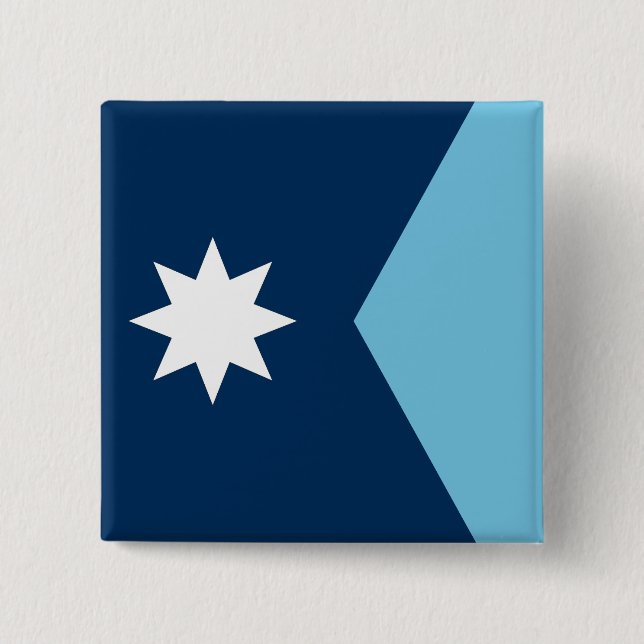 Badge Carré 5 Cm Drapeau d'État du Minnesota États-Unis (Devant)