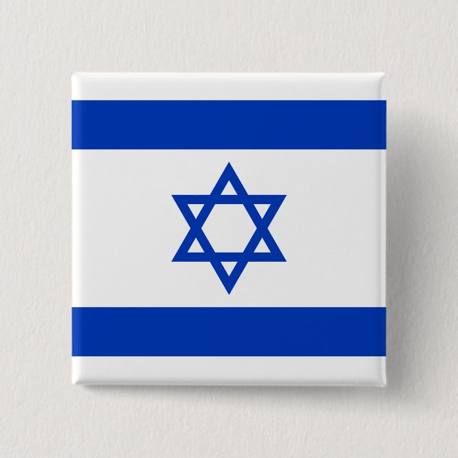 Badge Carré 5 Cm Drapeau d'Israël (Devant)