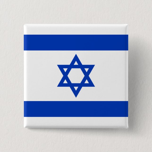 Badge Carré 5 Cm Drapeau d'Israël (Devant)