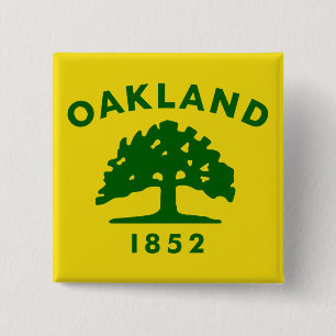 Badge Carré 5 Cm Drapeau d'Oakland, Californie