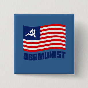 Badge Carré 5 Cm Drapeau d'Obamunist