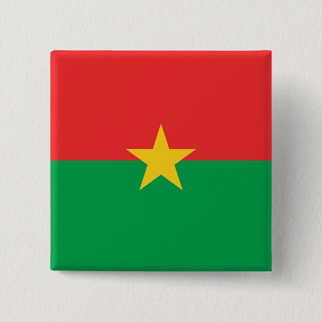 Badge Carré 5 Cm Drapeau du Burkina Faso (Devant)