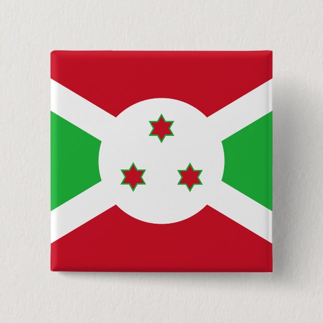 Badge Carré 5 Cm Drapeau du Burundi (Devant)
