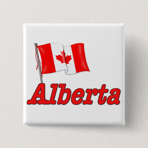 Badge Carré 5 Cm Drapeau du Canada - Alberta