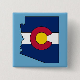 Badge Carré 5 Cm Drapeau du Colorado Arizona contour carré pin bout