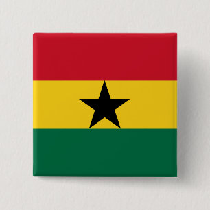 Badge Carré 5 Cm Drapeau du Ghana