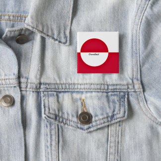 Badge Carré 5 Cm Drapeau du Groenland