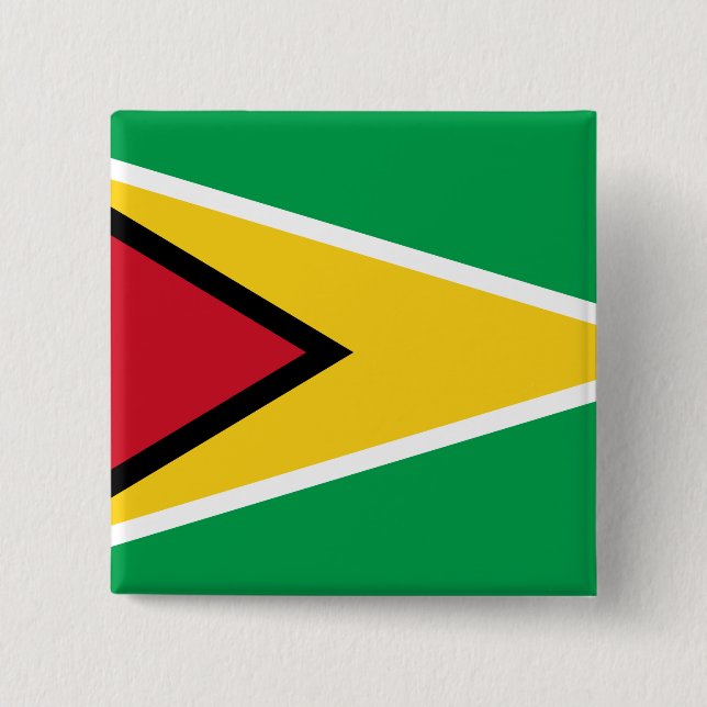 Badge Carré 5 Cm Drapeau du Guyana (Guyana) (Devant)