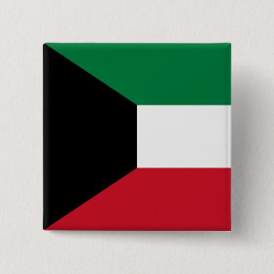 Badge Carré 5 Cm Drapeau du Koweït